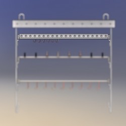Barre d'accrochage en U avec manchons, longueur 100 cm, espacement accrochage 50 mm, crochets diam 1 à 6