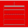 Barre porte embouts diam 2 à 4 en quinquonce 2 faces, 18 plots avec pas de 50 mm