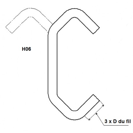 Crochets Type H06 8mm à 12mm