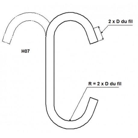 Crochets Type H07 8mm à 12mm