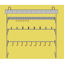 Bar with 12 hollows caps in quincunx