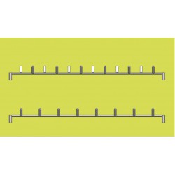 Barre porte embouts diam 3 à 6 en quinquonce 2 faces, 18 plots avec pas de 50 mm