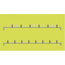 Barre porte embouts diam 3 à 6 en quinquonce 2 faces, 18 plots avec pas de 50 mm