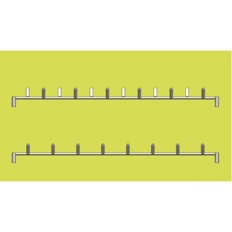 Barre porte embouts diam 3 à 6 en quinquonce 1 faces 12 plots avec pas de 77 mm